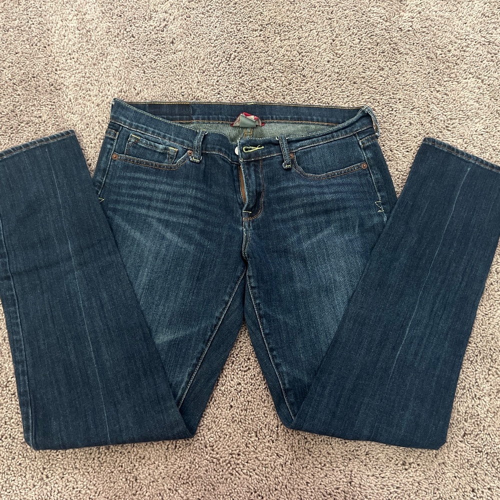 Dark Blue Straight Leg Jeans